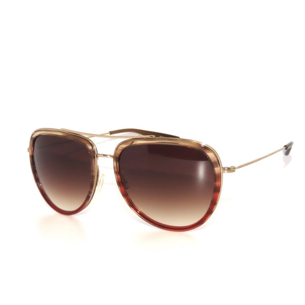 Barton Perreira Rio CYR/GOL/SMT Gold Brown Red Havana Brown Gradient Sunglasses